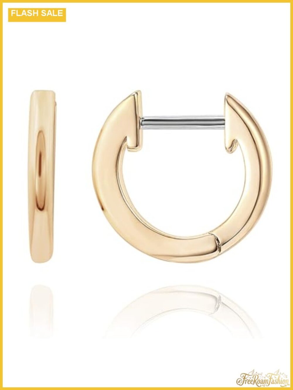 14K Gold Plated Small Huggie Hoop Earrings for Women - Hypoallergenic